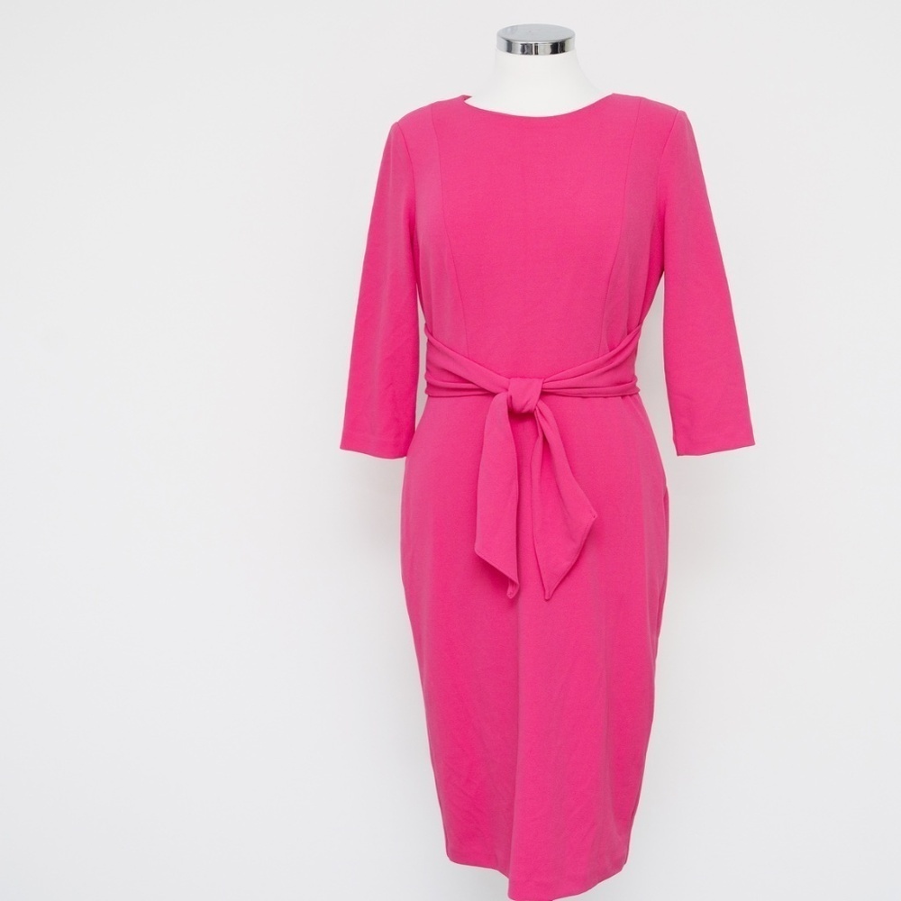 Adrianna Papell - Pink Knit Crepe Sheath Dress‎ - Picture 7 of 13